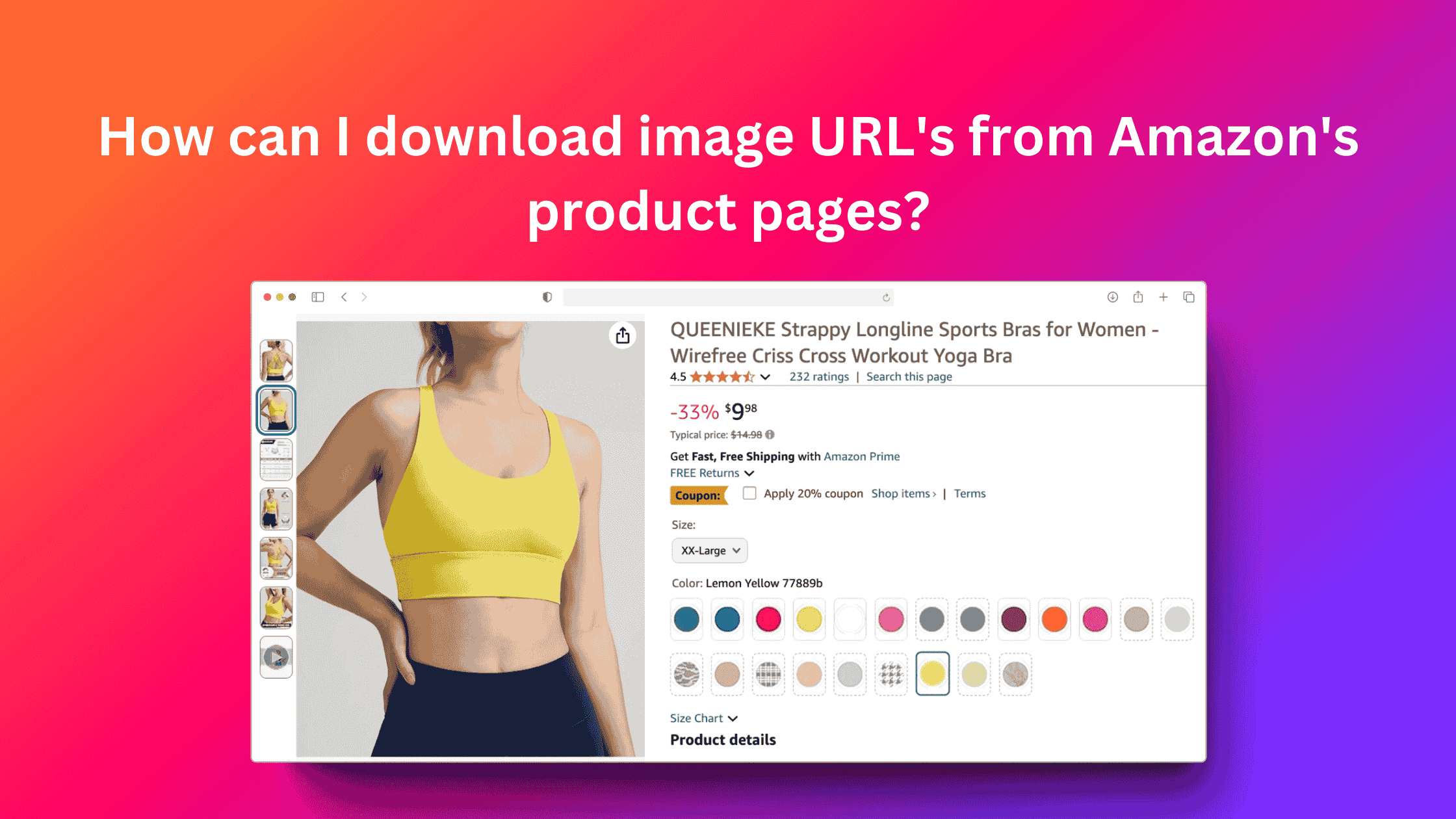 How can I download image URL's from Amazon's product pages